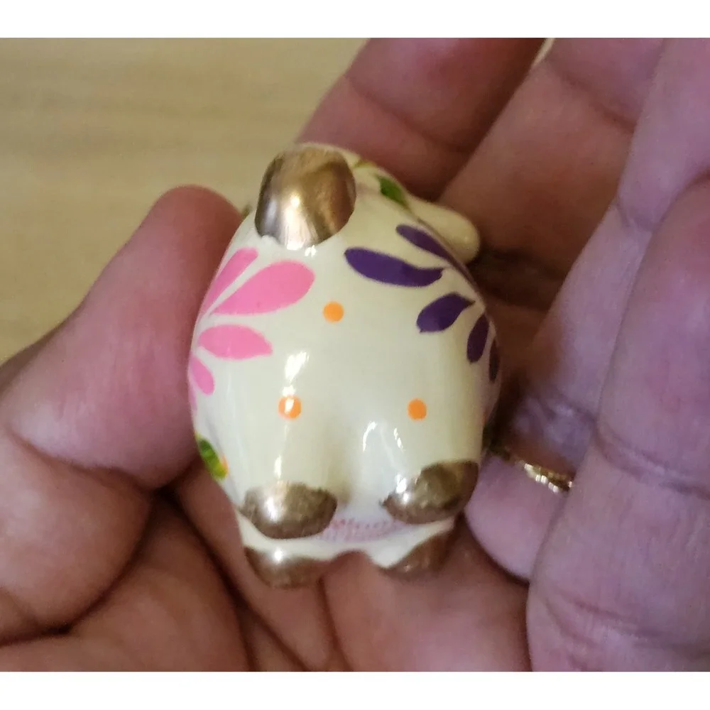 Lucuma Handmade Ceramic Ornaments Peru Bright Colors Sheep